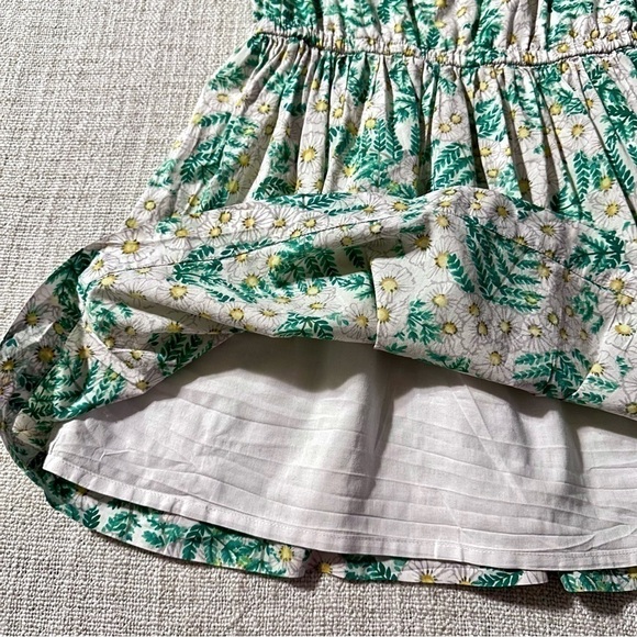 GYMBOREE Daisy Cotton Dress Green Yellow White Lined Floral Peasant Girl S 5-6 - Picture 7 of 13